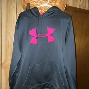Under Armour Black Hoodie with Pink Logo